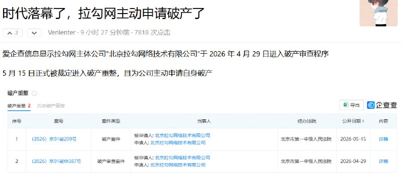 再见拉勾，居然败给Boss跟鱼泡，怀念当时的朝气蓬勃！
